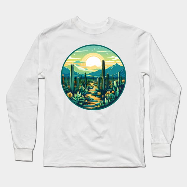 Saguaro National Park Long Sleeve T-Shirt by The Dark Matter Art